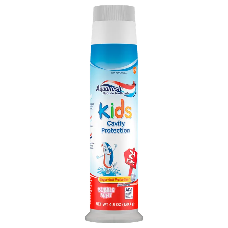 Kids Cavity Protection 2+ Years Fluoride Toothpaste, Bubble Mint