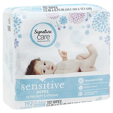 Ultra Soft & Strong Sensitive Wipes, with Aloe extract and Vitamin E