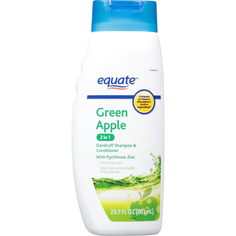2 in 1 Dandruff Shampoo & Conditioner With Pyrithione Zinc, Green Apple