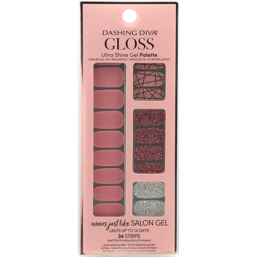Gloss Gel Strips Palette, Rose Sparkle Gs56