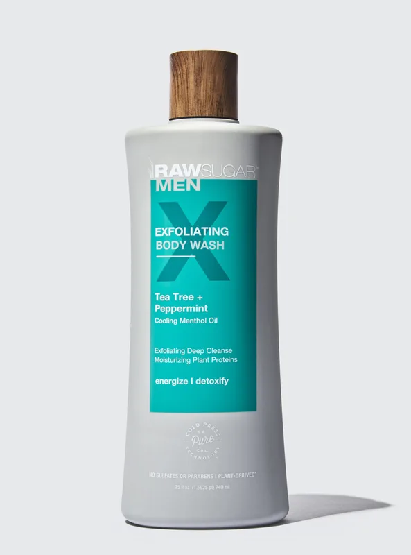 Men Exfoliating Body Wash, Tea Tree + Peppermint