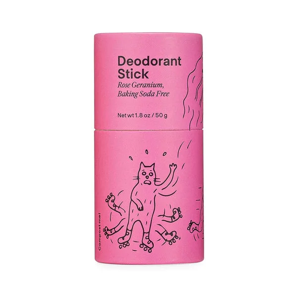 Deodorant Stick, Rose Geranium Baking Soda Free