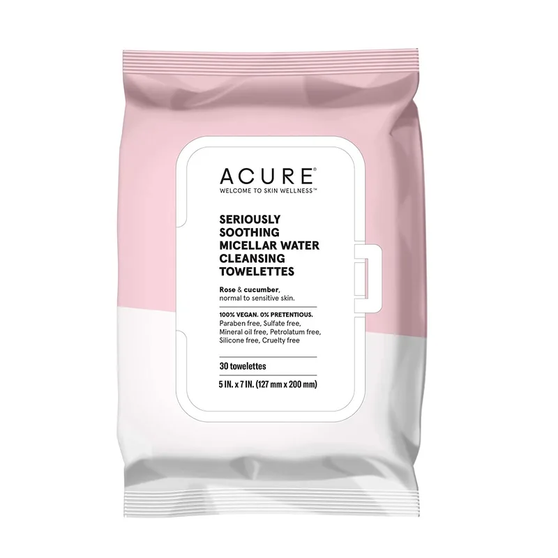 Seriously Soothing Micellar Water Cleansing Towelettes, Rose & Cucumber