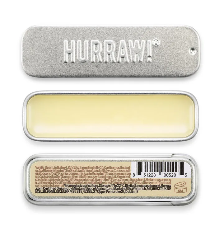 Hurraw! Lip Balm Slim Slider Tin, Vanilla Balm