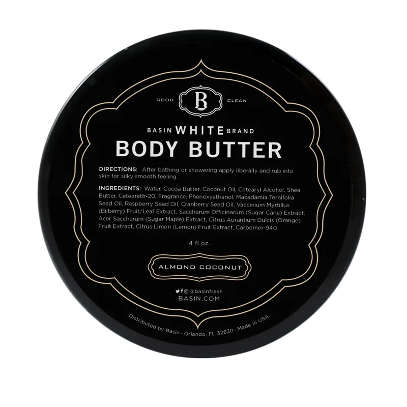 Almond Coconut Body Butter (Basin White)