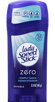Zero Purely Fresh Deodorant (2018 formulation)